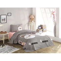 Lessentiel Maison Set prekrivač i jastučnica Tavşancik, 160x230 cm, Sivi