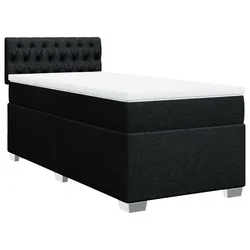 Vidaxl Box spring postelja z vzmetnico črn 90x190 cm blago