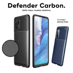 Maska za telefon Samsung S936B Galaxy S25 Plus DEFENDER CARBON, Crna