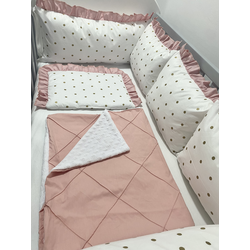 ZORETI KIDS Set ogradica i posteljina sa karnerima roze