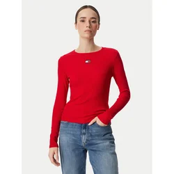 Tommy Jeans Bluza DW0DW20178 Rdeča Slim Fit