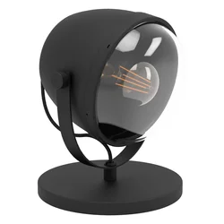 EGLO Stona lampa UPANEMA E27 22 cm crna/belo staklo 390047
