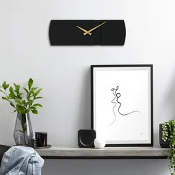 Wallity Zidni sat 49x16cm Crno-Zlatni