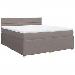 Vidaxl Box spring postelja z vzmetnico taupe 180x200 cm blago