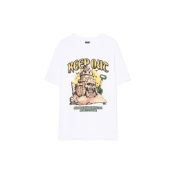 Cropp - Bela majica s printom - white