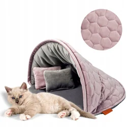 Mačja postelja BOX Mink 50x50x34 cm PINK žamet