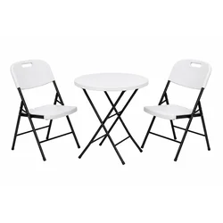 ePRO sklopivi baštenski SET sto O80 74cm + 2 stolice, metal-plastika