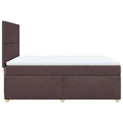 vidaXL vidaXL Box spring postelja z vzmetnico temno rjava 160x200 cm blago, (21308086)