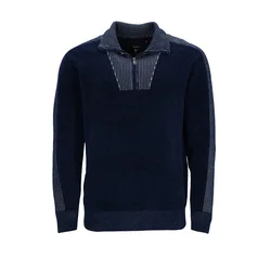 HAJO Pulover Chenille modra/bela