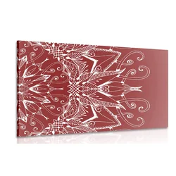 Slika bela Mandala na bordo ozadju - 90x60