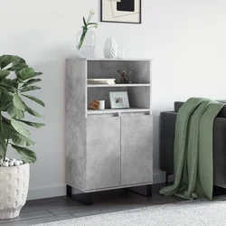 Visoka komoda siva betona 60x36x110 cm od konstruiranog drva