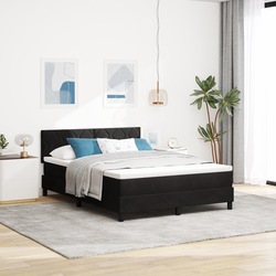 LED Box Spring Krevet s LED trakama Crna 140 x 200 cm Baršun