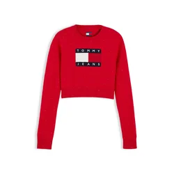 Tommy Jeans Pulover mornarska/rdeča/bela