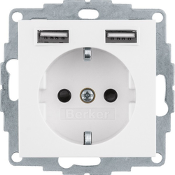 Berker Berker SCHUKO/USB vtičnica 48036089, (20888203)