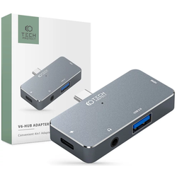 TECH-PROTECT V6-HUB ADAPTER 4IN1 GREY (9490713931585)
