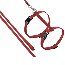 FLAMINGO Am za mačke Artsportiv Plus, Sa povocem, 10mm/110cm, Crveni
