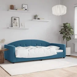 shumee Raztegljiva postelja modra 90x200 cm žamet
