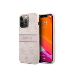 GUESS Stripe Maska za telefon iPhone 14 Pro PU 4G, Roze