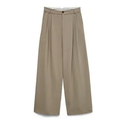 VERO MODA Hlače z naborki VMStella svetlo rjava