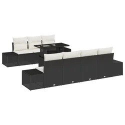 Set sofe s jastukom 8 pcs Crna i Krema poliratan