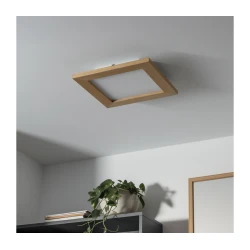 Brilagi - LED prigušiva svetiljka SLIMFRAME WOOD LED/25W/230V 34x34 cm + daljinski upravljač