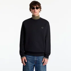 Mikina FRED PERRY Crew Neck Sweatshirt Blk/ Ecr/ Lrlwgren M