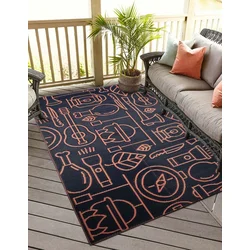 Conceptum Hypnose Tepih Savana 8810, 180x270 cm, Crno-narandžasti