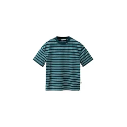 MANGO KIDS Majica smaragd / temno zelena / bela