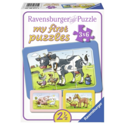 Ravensburger puzzle (slagalice) - Moje prve puzzle/ 3 u 1/ krava/ prase/ konj