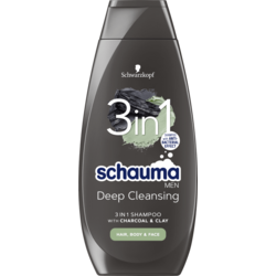 SAMPON SCHAUMA MEN CHARCOAL&CLAY 3 IN 1 400 ML (5) HENKEL