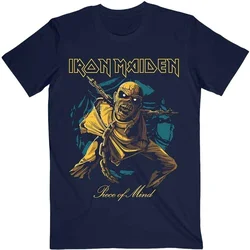 Iron Maiden Majica Piece of Mind Gold Eddie Unisex Navy Blue S