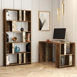 Hanah Home Set polica i radni sto Lima, Orah
