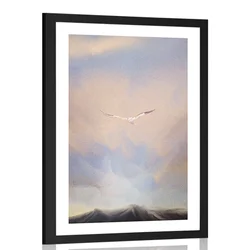 Plakat s paspartujem polet nad gorami - 60x90 black
