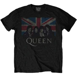 Queen Majica Vintage Union Jack Unisex Black M