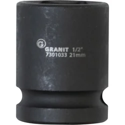 1/2 udarni nastavek, šesterokotni, kratek, 21 mm