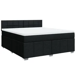 Vidaxl Box spring postelja z vzmetnico črna 180x200 cm blago