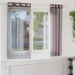 Voile zavjese s ušicama 2 kom ljubičaste 140x140 cm