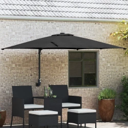 Vrtni suncobran Crna 248,5 x 247,5 x 160 cm Poliester i čelik