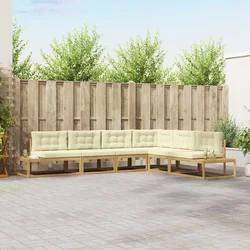 Set vanjskih sofa 6 kom. Bijela i krem Poliester