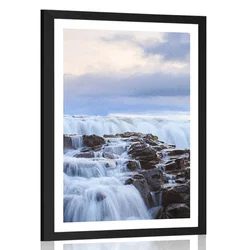 Plakat s paspartujem slapovi na Islandiji - 20x30 no frame