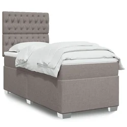 vidaXL Box spring postelja z vzmetnico taupe 100x200 cm blago