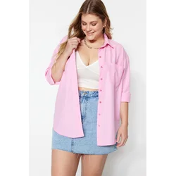 Trendyol Curve Powder Boyfriend Woven Shirt