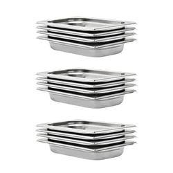 shumee vidaXL Gastronorm posode 12 kosov GN 1/4, 40 mm, nerjaveče jeklo