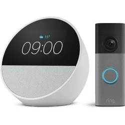 Amazon Amazon Echo Spot (bela) + Ring Akumulatorska video domofon (zadnja gen.)