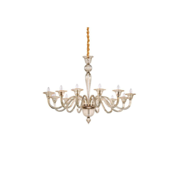 Ideal Lux - Luster na lancu BRIGITTA, 12 x E14 (maks. 40 W), 230 V, prečnik 120 cm, mesing
