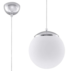 Sollux SL.0263 - Luster na sajli UGO 1xE27/15W/230V prečnik 20 cm bela/sjajni hrom