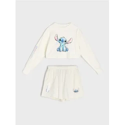 Sinsay - Stitch trenerka set: duks i šorts - krem