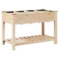 Vrtna saksija s policom Bež 115 x 59 x 76,5 cm Čvrsto drvo jele