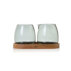 ADHOC Set vrček in sladkornica Yuna 16x8,5cm/steklo, les