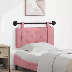 Vidaxl Viseče vzglavje postelje Roza Žamet